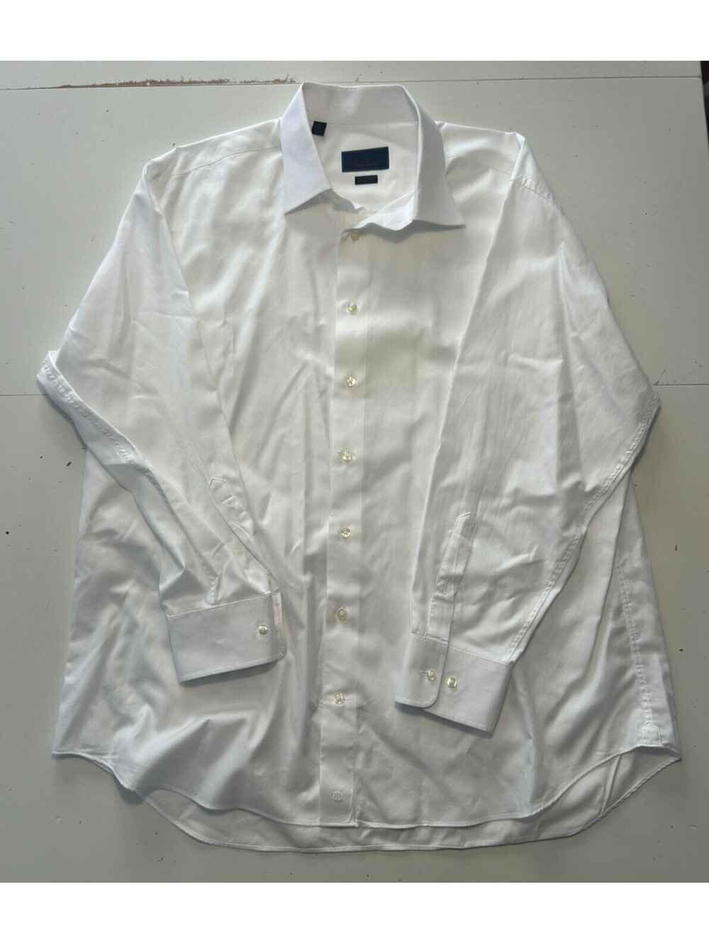 David Donahue Easy Care 100% Cotton Regular Fit White Dress Shirt 18 34/35